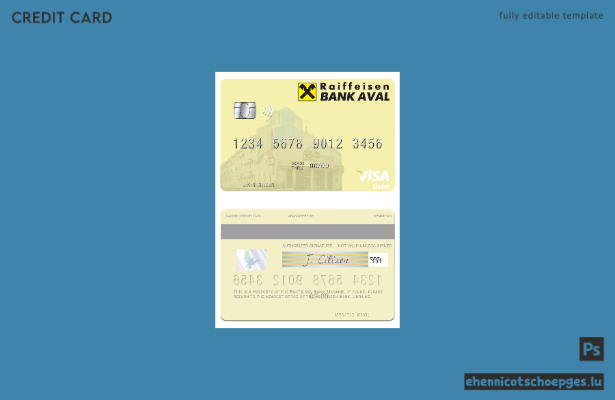Beispielvorschau der Raiffeisen Bank Visa-Debitkarte der Ukraine
